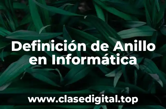 Definición de Anillo en Informática