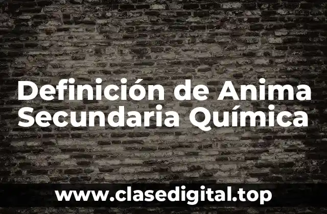 Ejemplos de Anima Secundaria Química