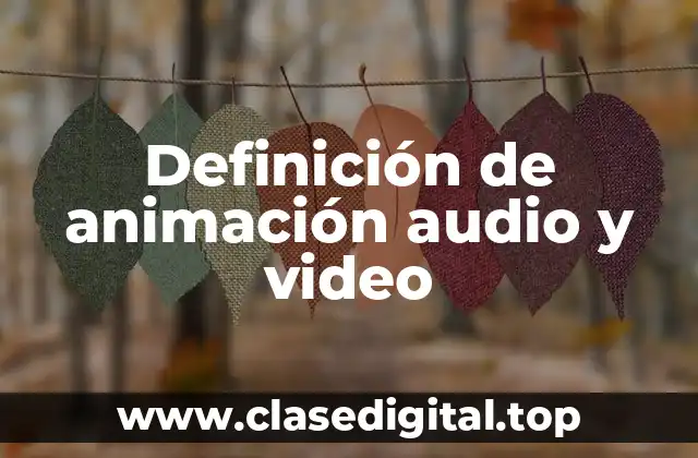 Definición de animación audio y video