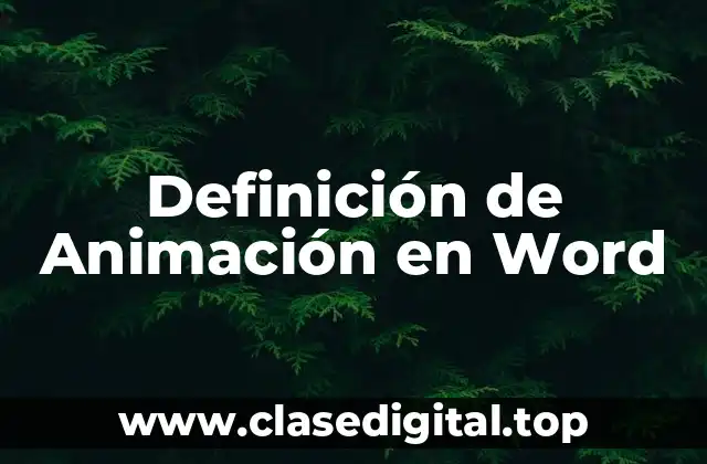 Definición de Animación en Word