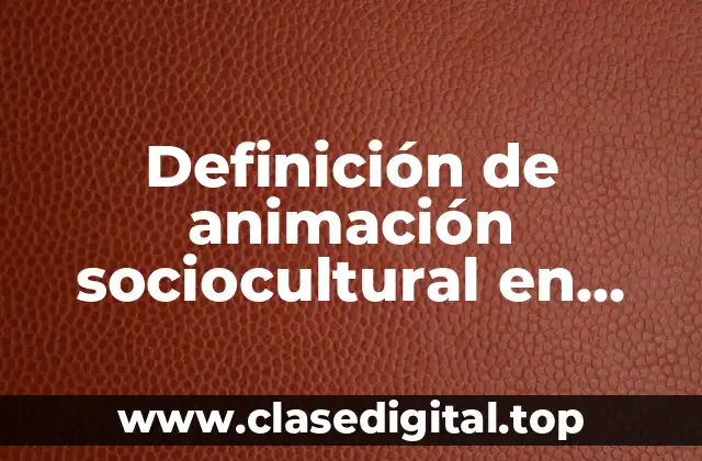 Definición técnica de animación sociocultural en México
