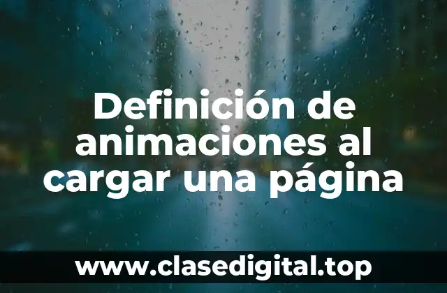 Definición de animaciones al cargar una página
