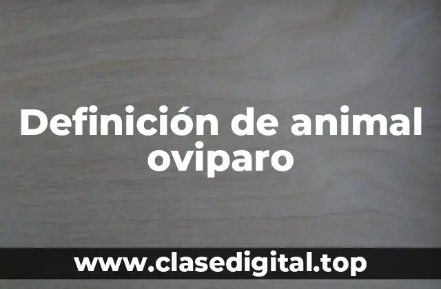Definición técnica de animal oviparo