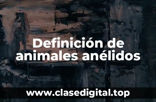 Definición de animales anélidos
