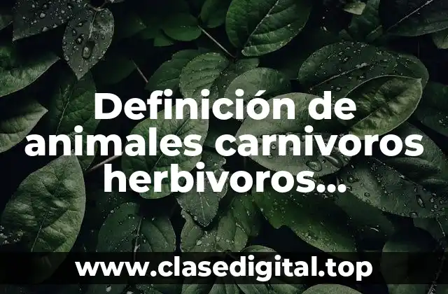 Definición de animales carnivoros herbivoros omnivoros insectivoros