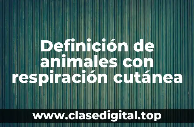 Ejemplos de animales con respiración cutánea
