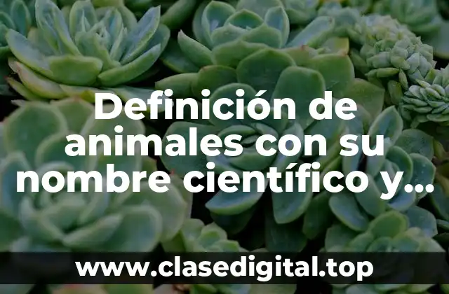Definición de animales con su nombre científico y común
