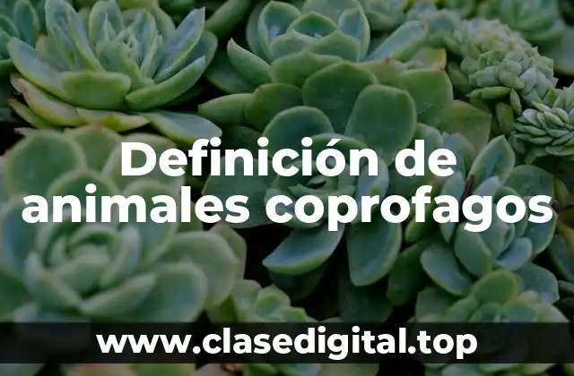 Definición de animales coprofagos