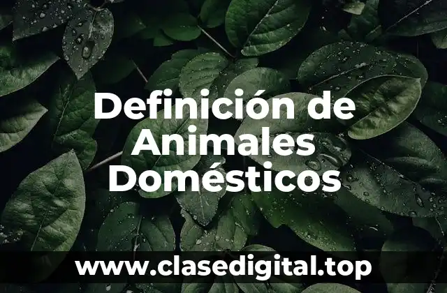 Ejemplos de Animales Domésticos