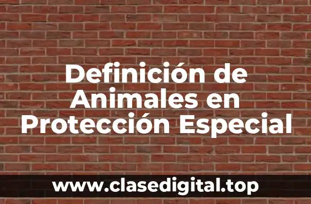 Definición de Animales en Protección Especial