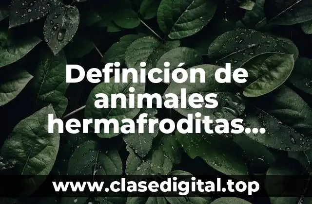 Definición de animales hermafroditas insuficientes