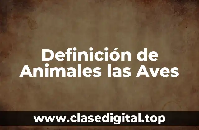 Definición de Animales las Aves