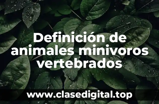 Definición de animales minivoros vertebrados