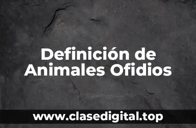 Definición de Animales Ofidios