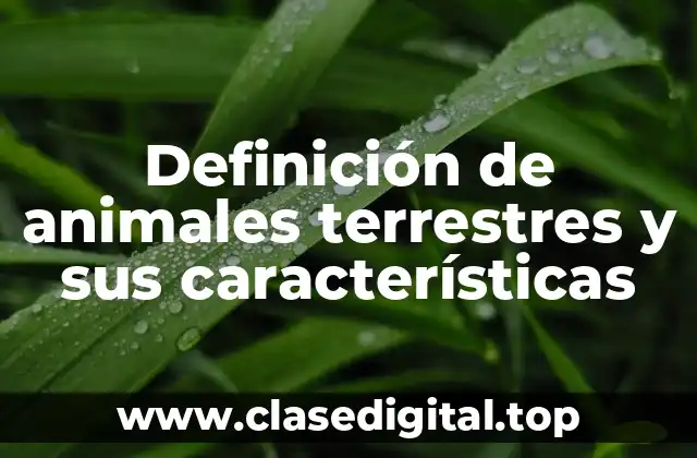 Definición de animales terrestres y sus características