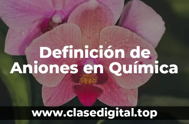 Definición de Aniones en Química