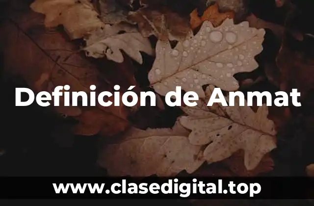 Definición de Anmat