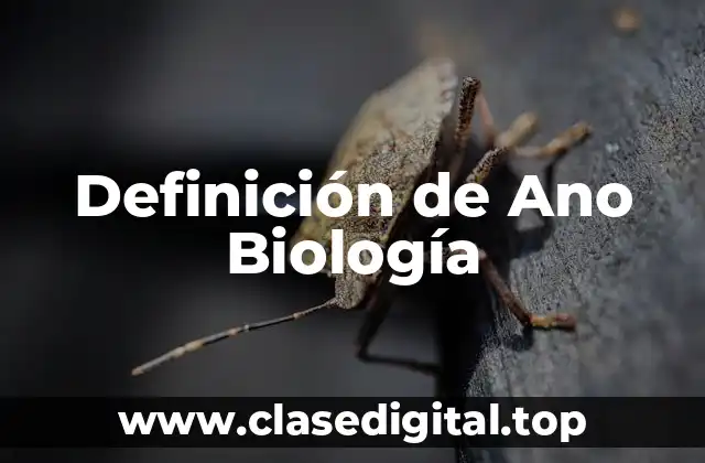 Definición de Ano Biología