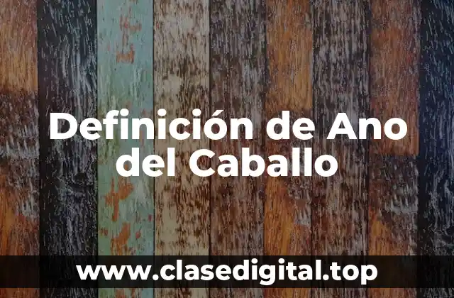 Definición de Ano del Caballo