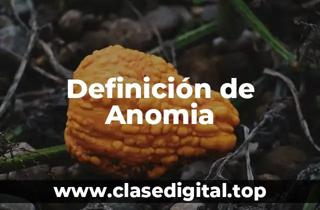 Definición de Anomia