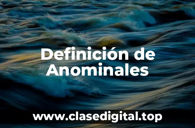 Definición de Anominales