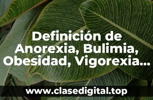 Definición de Anorexia, Bulimia, Obesidad, Vigorexia y Diabulimia