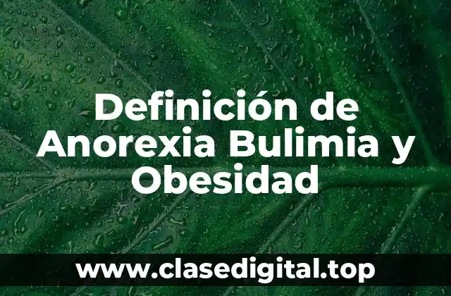 Definición de Anorexia Bulimia y Obesidad