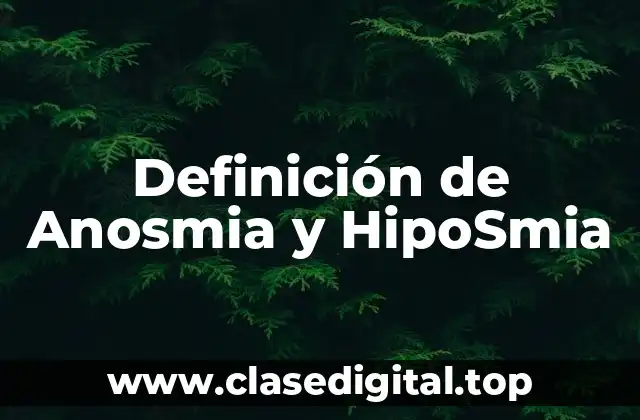 Definición de Anosmia y HipoSmia