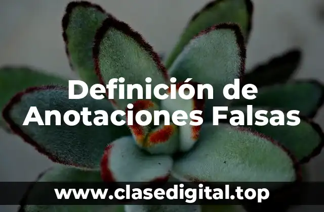 Definición de Anotaciones Falsas