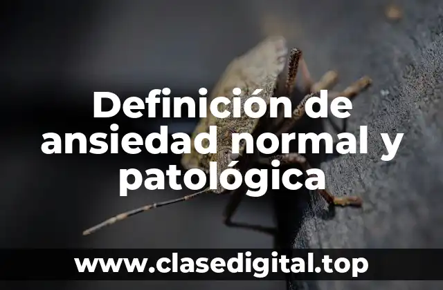 Definición de ansiedad normal y patológica