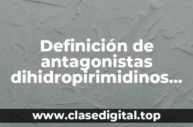 Definición de antagonistas dihidropirimidinos de canales de calcio