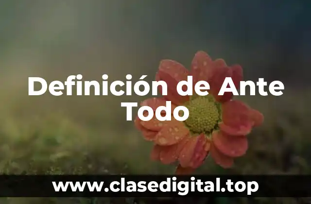 Definición de Ante Todo