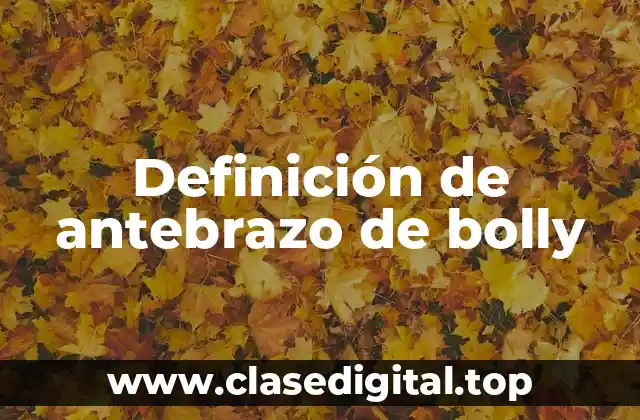 Definición de antebrazo de bolly