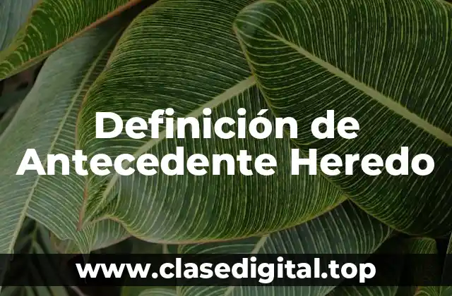 Definición de Antecedente Heredo