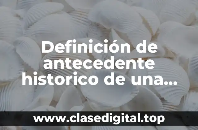 Definición de antecedente historico de una empresa