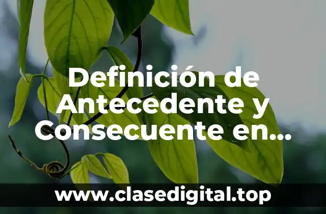 Definición de Antecedente y Consecuente en Matemáticas