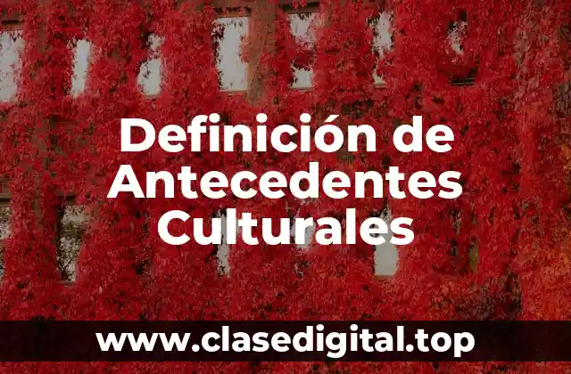 Definición de Antecedentes Culturales