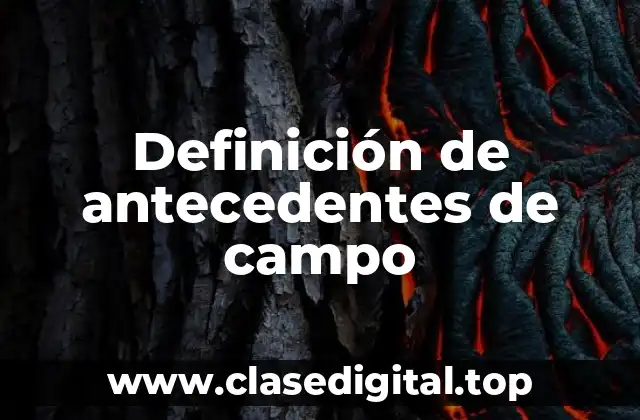 Diferencia entre antecedentes de campo y otros conceptos