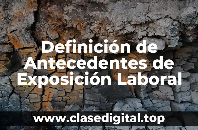 Definición de Antecedentes de Exposición Laboral