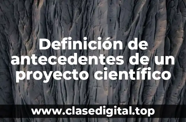 Definición de antecedentes de un proyecto científico