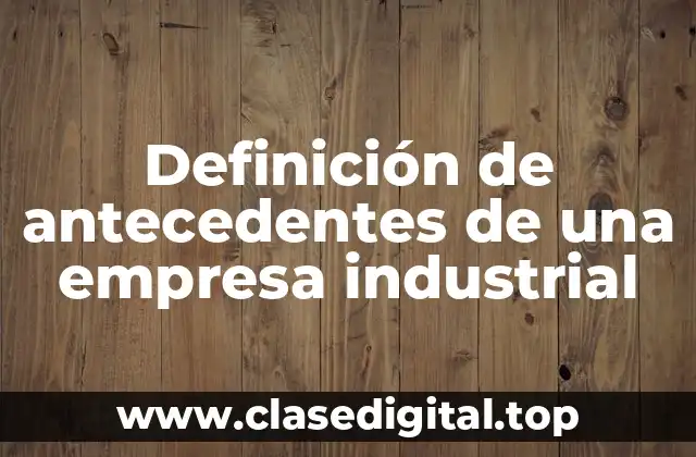 Definición de antecedentes de una empresa industrial