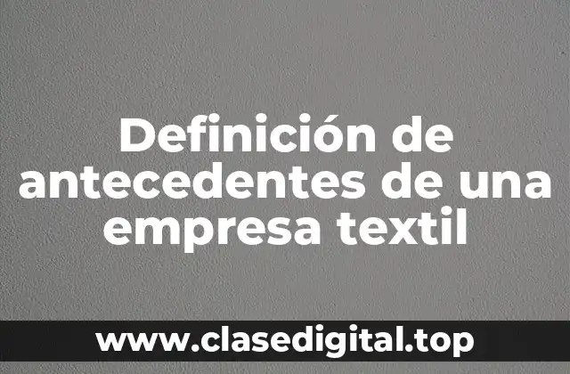 Definición de antecedentes de una empresa textil