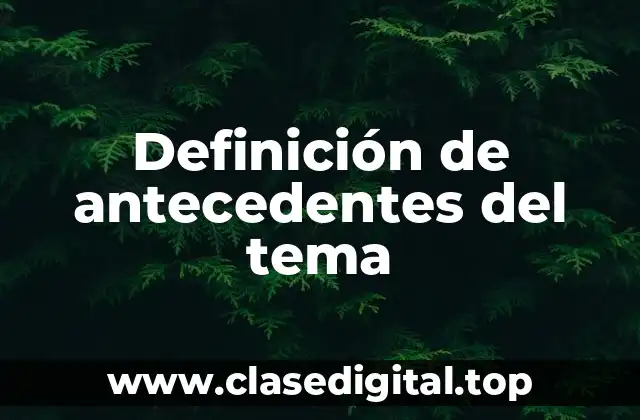 Definición de antecedentes del tema