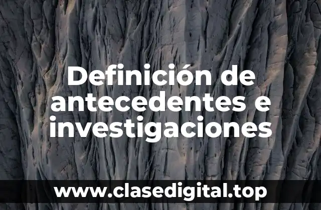 Definición de antecedentes e investigaciones