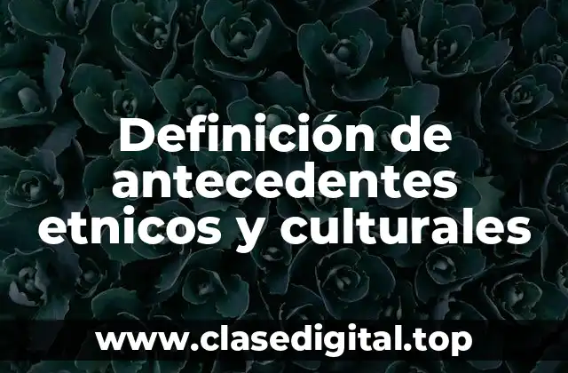 Definición de antecedentes etnicos y culturales
