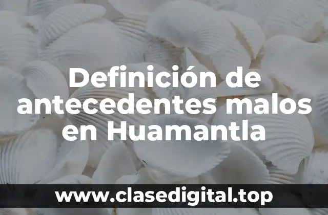 Definición de antecedentes malos en Huamantla