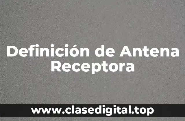 Definición técnica de Antena Receptora
