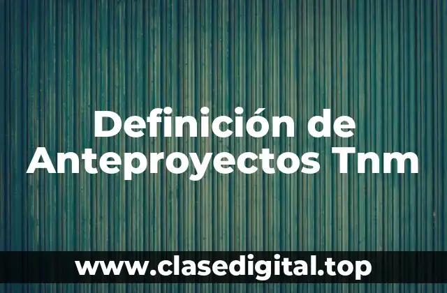 Ejemplos de Anteproyectos Tnm