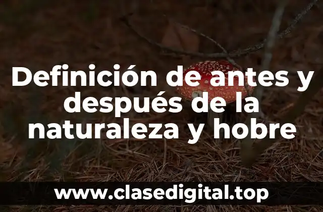 Ejemplos de antes y después de la naturaleza y hobre