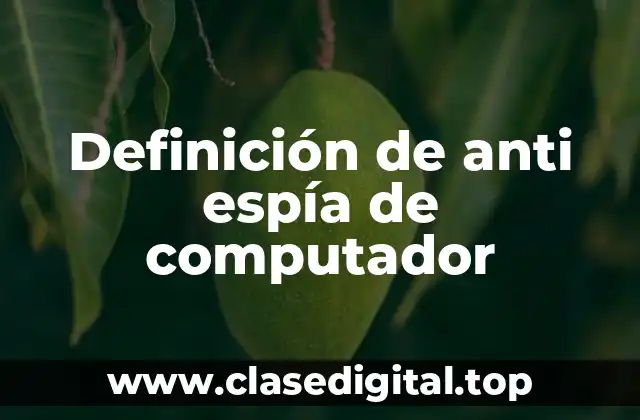 Definición de anti espía de computador